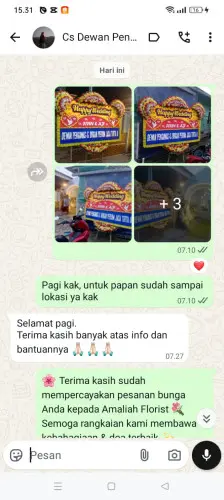 Testimonial Papan Bunga Pernikahan kadubadak